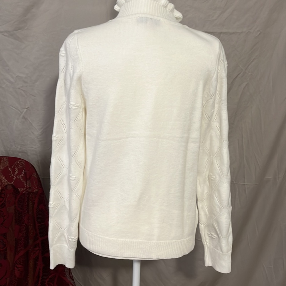 Nanette Lepore white patterned sweater Size M New without tags - Picture 4 of 6